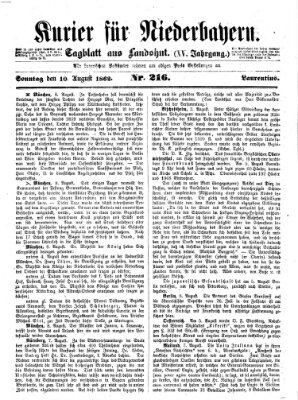 Kurier für Niederbayern Sonntag 10. August 1862