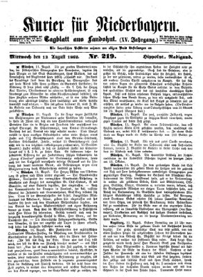 Kurier für Niederbayern Mittwoch 13. August 1862