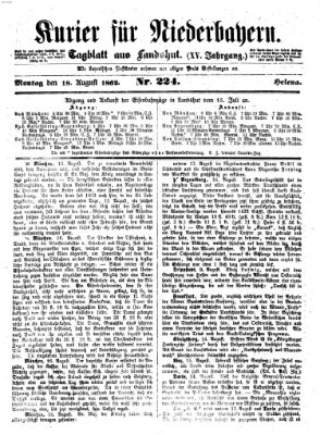 Kurier für Niederbayern Montag 18. August 1862