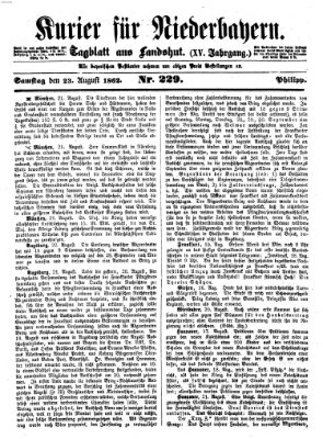 Kurier für Niederbayern Samstag 23. August 1862