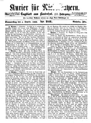 Kurier für Niederbayern Donnerstag 4. September 1862