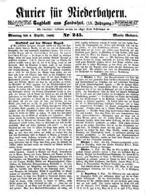 Kurier für Niederbayern Montag 8. September 1862