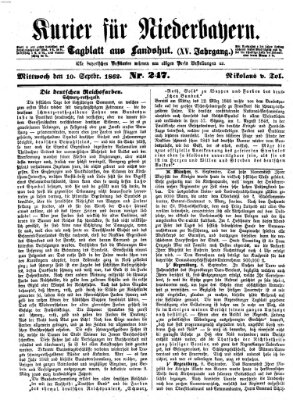 Kurier für Niederbayern Mittwoch 10. September 1862