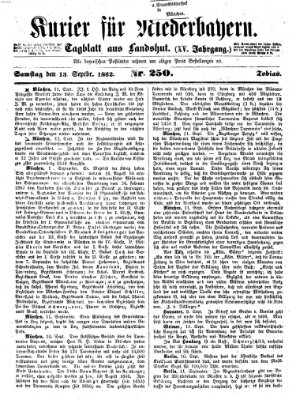 Kurier für Niederbayern Samstag 13. September 1862