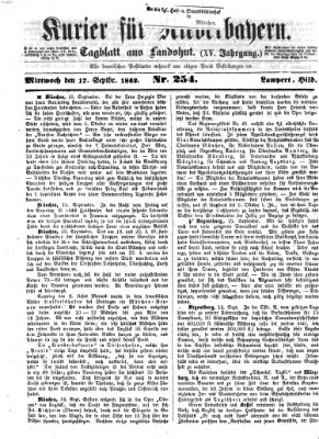 Kurier für Niederbayern Mittwoch 17. September 1862