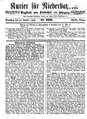 Kurier für Niederbayern Dienstag 23. September 1862