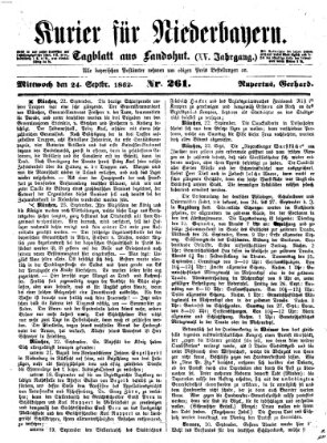 Kurier für Niederbayern Mittwoch 24. September 1862