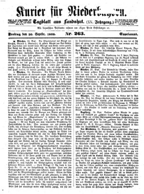 Kurier für Niederbayern Freitag 26. September 1862