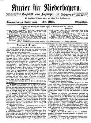 Kurier für Niederbayern Sonntag 28. September 1862