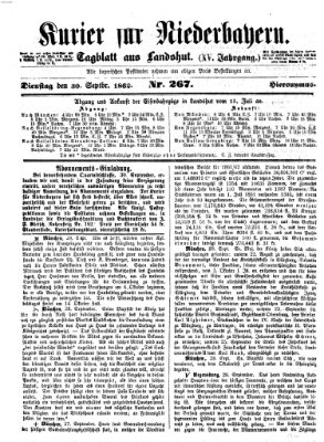 Kurier für Niederbayern Dienstag 30. September 1862