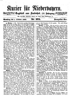 Kurier für Niederbayern Samstag 4. Oktober 1862