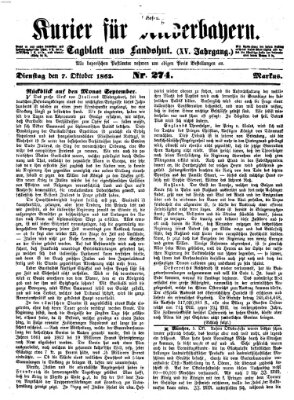 Kurier für Niederbayern Dienstag 7. Oktober 1862