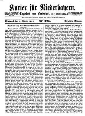 Kurier für Niederbayern Mittwoch 8. Oktober 1862