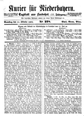 Kurier für Niederbayern Samstag 11. Oktober 1862