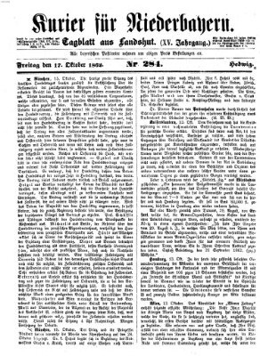 Kurier für Niederbayern Freitag 17. Oktober 1862