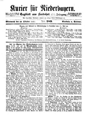 Kurier für Niederbayern Mittwoch 22. Oktober 1862