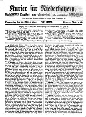 Kurier für Niederbayern Donnerstag 23. Oktober 1862