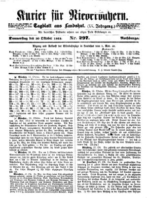 Kurier für Niederbayern Donnerstag 30. Oktober 1862