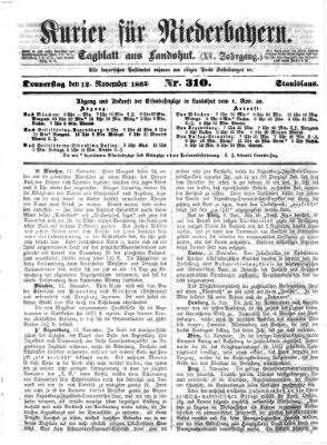 Kurier für Niederbayern Donnerstag 13. November 1862