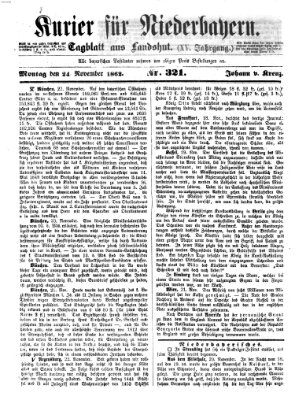 Kurier für Niederbayern Montag 24. November 1862