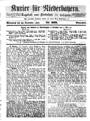 Kurier für Niederbayern Mittwoch 26. November 1862