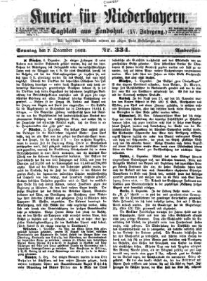 Kurier für Niederbayern Sonntag 7. Dezember 1862