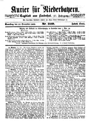 Kurier für Niederbayern Samstag 13. Dezember 1862