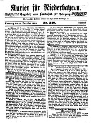 Kurier für Niederbayern Sonntag 21. Dezember 1862