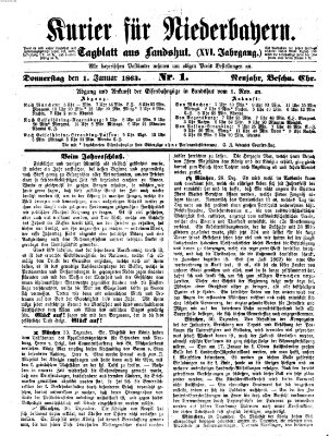 Kurier für Niederbayern Donnerstag 1. Januar 1863