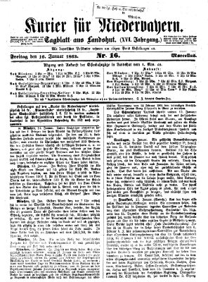 Kurier für Niederbayern Freitag 16. Januar 1863