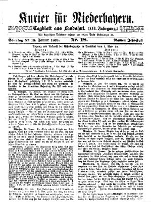 Kurier für Niederbayern Sonntag 18. Januar 1863