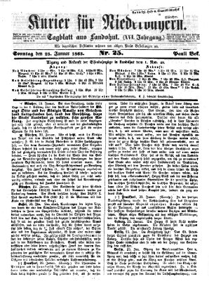 Kurier für Niederbayern Sonntag 25. Januar 1863