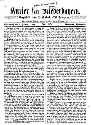 Kurier für Niederbayern Mittwoch 4. Februar 1863