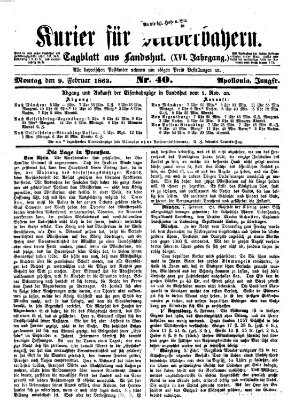 Kurier für Niederbayern Montag 9. Februar 1863