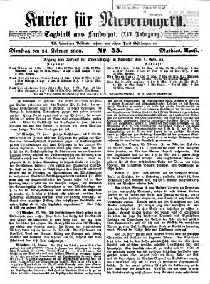 Kurier für Niederbayern Dienstag 24. Februar 1863