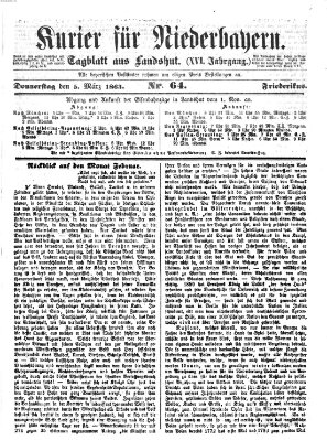 Kurier für Niederbayern Donnerstag 5. März 1863