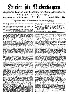 Kurier für Niederbayern Donnerstag 19. März 1863