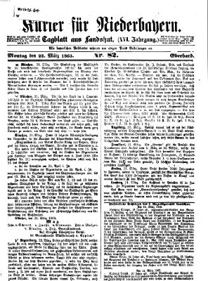 Kurier für Niederbayern Montag 23. März 1863