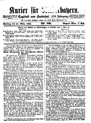 Kurier für Niederbayern Freitag 27. März 1863