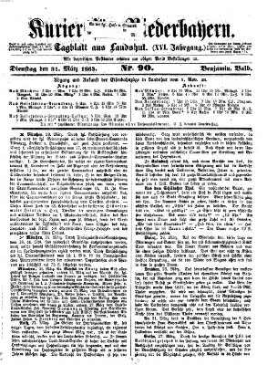 Kurier für Niederbayern Dienstag 31. März 1863