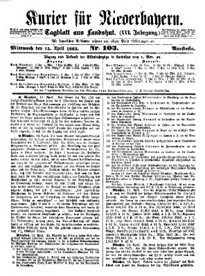 Kurier für Niederbayern Mittwoch 15. April 1863