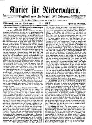 Kurier für Niederbayern Mittwoch 29. April 1863