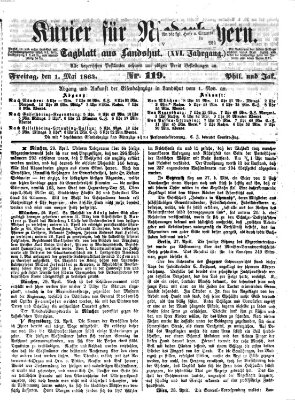 Kurier für Niederbayern Freitag 1. Mai 1863