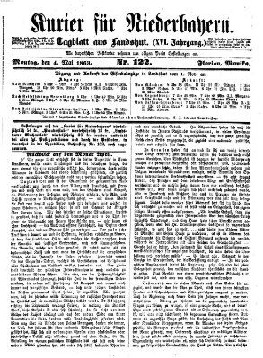 Kurier für Niederbayern Montag 4. Mai 1863