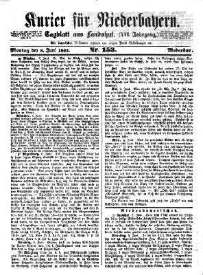 Kurier für Niederbayern Montag 8. Juni 1863