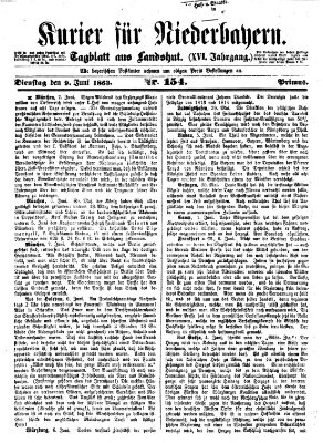 Kurier für Niederbayern Dienstag 9. Juni 1863