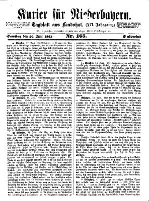 Kurier für Niederbayern Samstag 20. Juni 1863