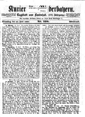 Kurier für Niederbayern Dienstag 23. Juni 1863