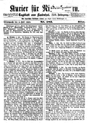 Kurier für Niederbayern Mittwoch 8. Juli 1863