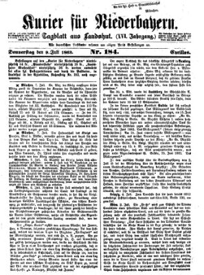 Kurier für Niederbayern Donnerstag 9. Juli 1863